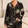 Moody Peony Blooms for Cozy Nights, Relaxed Lounging, Women's Evening Comfort At Home Satin Pajamas Set - 1