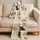 Cute French Bulldog Clover Motif for Cozy Nights and Weekend Lounging for Dog Lovers Satin Pajamas Set - 5