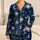 Midnight Navy Crescent Moon And Starburst Sleepwear For Cozy Nighttime Rituals At Home Satin Pajamas Set - 1