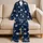 Midnight Navy Crescent Moon And Starburst Sleepwear For Cozy Nighttime Rituals At Home Satin Pajamas Set - 5