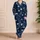 Midnight Navy Crescent Moon And Starburst Sleepwear For Cozy Nighttime Rituals At Home Satin Pajamas Set - 4