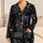 Black And White Cat Face Lounge Gift For Cozy Nights At Home, For Women And Teens Satin Pajamas Set - 1