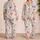 Pastoral Floral Blooms For Cozy Home Evenings, Giftable For Women Year Round Spring Satin Pajamas Set - 2