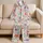 Pastoral Floral Blooms For Cozy Home Evenings, Giftable For Women Year Round Spring Satin Pajamas Set - 5
