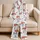 Flamingo Resort For Summer Nights, Soft Tropical Relaxed Style For Women At Home Satin Pajamas Set - 5