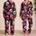 Retro Gothic Skull Floral Lounge Set for Cozy Nights, Women and Teens at Home Daily Satin Pajamas Set - 2