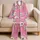 Cute Pastel Cat Faces on Warm Pink Background for Cozy Cat Lovers and Gift Giving Satin Pajamas Set - 5