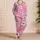 Cute Pastel Cat Faces on Warm Pink Background for Cozy Cat Lovers and Gift Giving Satin Pajamas Set - 4