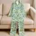 Cute Dinosaur Nursery Mint Green Loungewear For Cozy Gift Giving Women And Teens Satin Pajamas Set - 5