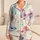 Aqua Butterfly Motif For Spring Evenings, Soft Feminine Boutique Gift At Home Satin Pajamas Set - 1