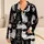Vintage Black Cat Motif Lounge Style For Cozy Nights And Relaxed Home Comfort Living Satin Pajamas Set - 1