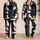 Vintage Black Cat Motif Lounge Style For Cozy Nights And Relaxed Home Comfort Living Satin Pajamas Set - 2