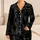 Men's Black Cat Motif For Cozy Home Evenings And Calm Nighttime Comfort Wear Daily Satin Pajamas Set - 1