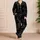 Men's Black Cat Motif For Cozy Home Evenings And Calm Nighttime Comfort Wear Daily Satin Pajamas Set - 4