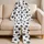 Women's Black Dog Paw Motif Cozy Home Gift for Relaxed Evenings and Dog Lovers Daily Satin Pajamas Set - 5
