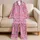 Retro Flamingo Spring And Summer Cozy Nights Gift For Women And Teens Wardrobe Style Satin Pajamas Set - 5