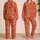 Terracotta Butterfly Nighttime Style For Spring Sleepovers And Cozy Gifting Satin Pajamas Set - 2