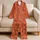 Terracotta Butterfly Nighttime Style For Spring Sleepovers And Cozy Gifting Satin Pajamas Set - 5