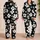 Black White Daisy Lounge Look For Cozy Home Nights And Relaxed Weekends For Women Satin Pajamas Set - 2