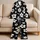 Black White Daisy Lounge Look For Cozy Home Nights And Relaxed Weekends For Women Satin Pajamas Set - 5