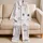 Blush Plaid Star Campus Layers for Cozy College Nights In, Women and Teens At Home Satin Pajamas Set - 5