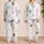 Playful Paw Motif for Cozy Nights and Gift Giving for Dog Lovers and Pet Fans At Home Satin Pajamas Set - 2