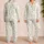 White Daisy And Sage Leaf Botanical For Summer Evenings, Cozy At-Home Gift For Women Satin Pajamas Set - 2