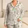White Daisy And Sage Leaf Botanical For Summer Evenings, Cozy At-Home Gift For Women Satin Pajamas Set - 1