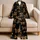 Black Leopard Bow Motif for Cozy Nights, Giftable Chic, and Bold Women's Style Wear Satin Pajamas Set - 5