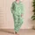 Soft Mint Green Daisy Bloom for Cozy Evenings, Summer Lounging, Women Who Love Floral Satin Pajamas Set - 4