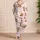 Blush Stripe Highland Cow And Teddy Bear For Cozy Lounging And Sweet Bedtime Women Satin Pajamas Set - 4