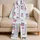 Soft Blue Stripe Cherry Bow Sleep Style for Summer Nights and Gift Giving for Women Satin Pajamas Set - 5