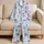 Blue Stripe Cherry Bow Lounge Set for Spring Evenings, At-Home Comfort, and Gift Giving Satin Pajamas Set - 5