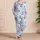 Blue Stripe Cherry Bow Lounge Set for Spring Evenings, At-Home Comfort, and Gift Giving Satin Pajamas Set - 4