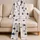 Ivory Blush Plaid Star Motif For Cozy Nights And Giftable Weekend Unwind For Women Satin Pajamas Set - 5