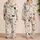 Butterfly Motif Ivory Cream Cozy Cottagecore Gift For Her Relaxing Mornings At Home Satin Pajamas Set - 2
