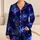 Midnight Celestial Moon And Star Lounge Look For Cozy Nights And Plus Size Women Satin Pajamas Set - 1