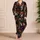 Day Of The Dead Sugar Skull Florals For Halloween Nights, Cozy Home Style Gift For Women Satin Pajamas Set - 4