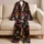 Day Of The Dead Sugar Skull Florals For Halloween Nights, Cozy Home Style Gift For Women Satin Pajamas Set - 5