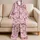 Blush Pink Butterfly Motif Decor for Cozy Bedtime and Gift Giving for Women and Teens Satin Pajamas Set - 5