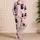 Black Cat Blush Pink Cozy Lounge Set for Cat Lovers and Sweet Nights at Home Daily Satin Pajamas Set - 4