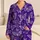 White Butterfly Motif on Royal Purple for Cozy Evenings and Gift Giving for Women Satin Pajamas Set - 1