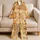 Women's Capybara Citrus Sleep Shirt for Cozy Nights, Gift for Animal Lovers at Home Satin Pajamas Set - 5
