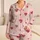 Blush Pink Heart Stripe Sleepwear Set for Cozy Nights and Sweet Lounging Moments Satin Pajamas Set - 1
