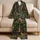 Tropical Leopard Cats And Jungle Leaves Cozy Resort Evenings Gift For Women At Home Satin Pajamas Set - 5