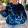 Electric Blue Lightning And Deep Ocean Currents For Bold Streetwear And Night Out Style All-over Print Knitted Sweater - 7