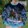 Santa Riding a Reindeer Beneath Starlit Snowy Pines for Christmas Celebrations All-over Print Knitted Sweater - 6
