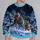 Santa Riding a Reindeer Beneath Starlit Snowy Pines for Christmas Celebrations All-over Print Knitted Sweater - 2