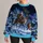 Santa Riding a Reindeer Beneath Starlit Snowy Pines for Christmas Celebrations All-over Print Knitted Sweater - 1