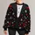 Red Bow Tie Snowflake Tuxedo Look for Holiday Parties and Festive Evening Celebrations All-over Print Knitted Sweater - 3